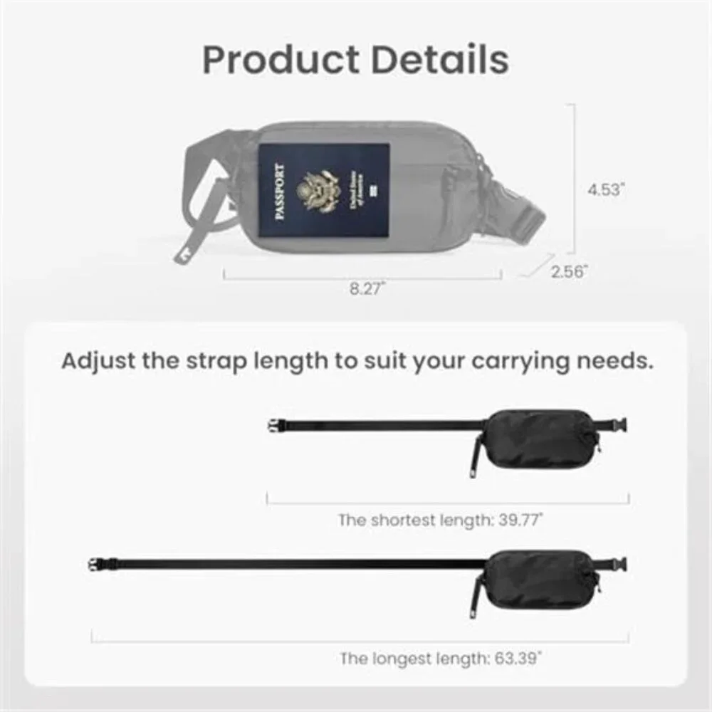 Water Resistant Sling Bag RFID Chest Bag Crossbody Waist Pack Travel Daily Use